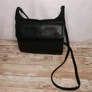 Fossil Black Leather Travel Crossbody Purse Handbag